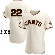 Hal Lanier Men's San Francisco Giants Cream Authentic Home Jersey