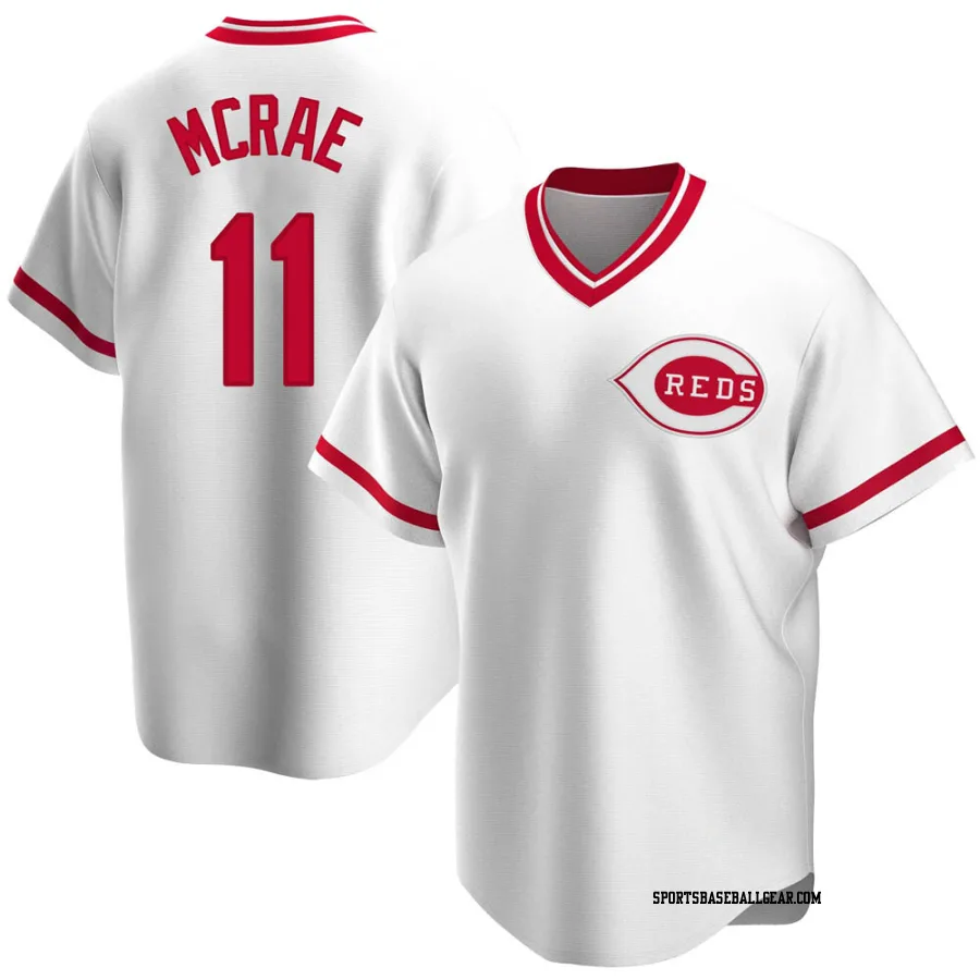 Hal Mcrae Men's Cincinnati Reds White Replica Home Cooperstown Collection Jersey