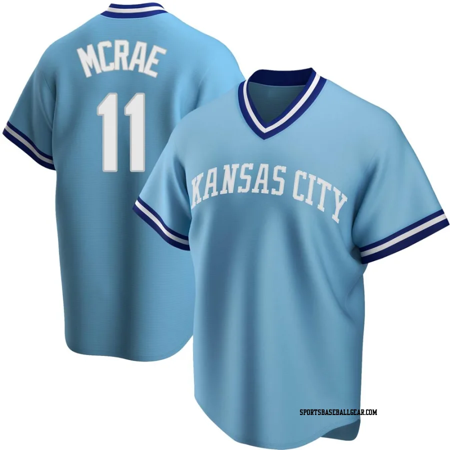 Hal Mcrae Men's Kansas City Royals Light Blue Replica Road Cooperstown Collection Jersey