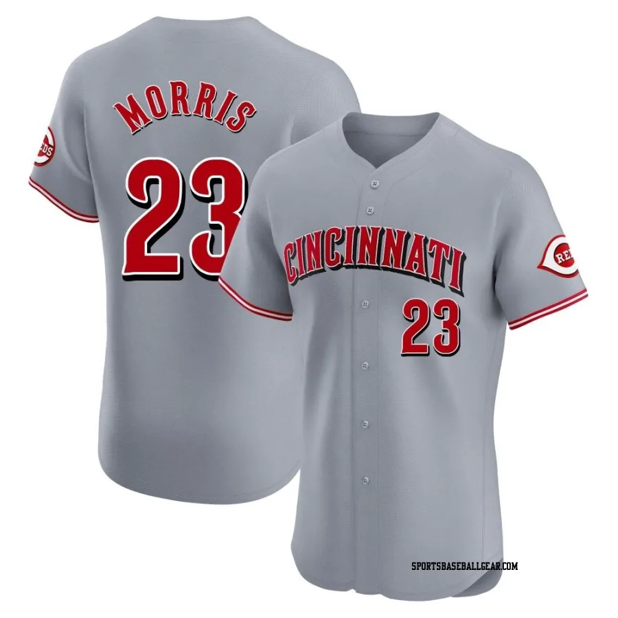 Hal Morris Men's Cincinnati Reds Gray Elite Road Jersey