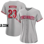 Hal Morris Women's Cincinnati Reds Gray Authentic Road Jersey