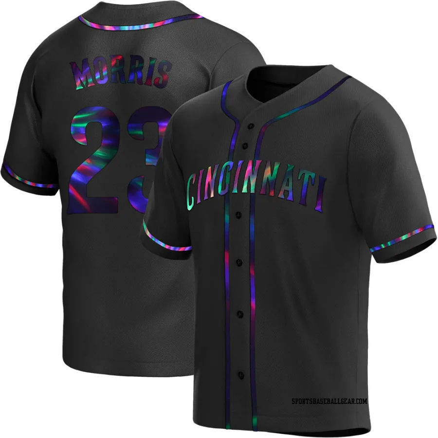 Hal Morris Youth Cincinnati Reds Black Holographic Replica Alternate Jersey