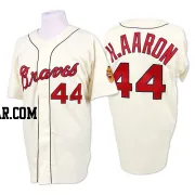 Hank Aaron Men's Atlanta Braves Cream Replica 1963 Throwback Jersey