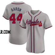 Hank Aaron Men's Atlanta Braves Gray Elite Road Jersey