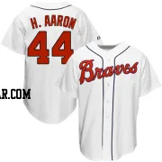 Hank Aaron Men's Atlanta Braves White Authentic 1963 Throwback Jersey