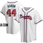 Hank Aaron Men's Atlanta Braves White Replica Home Jersey