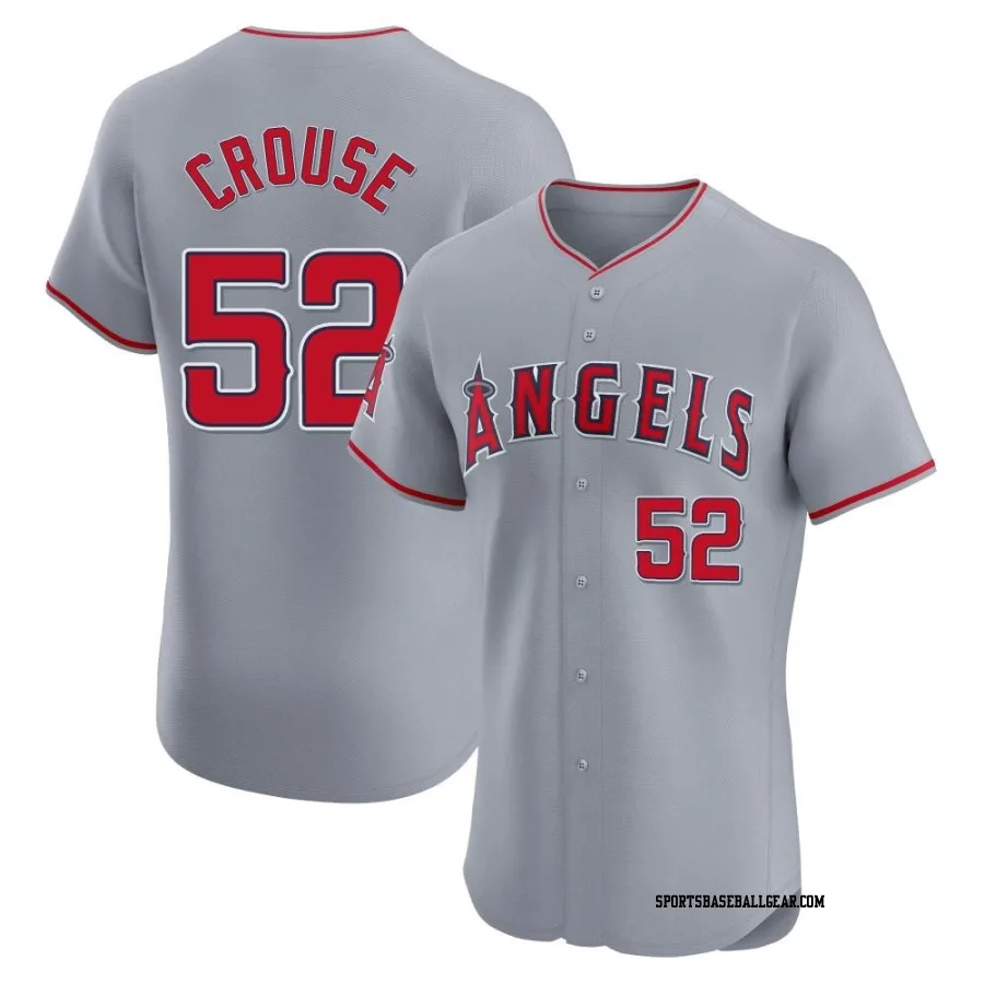 Hans Crouse Men's Los Angeles Angels Gray Elite Road Jersey