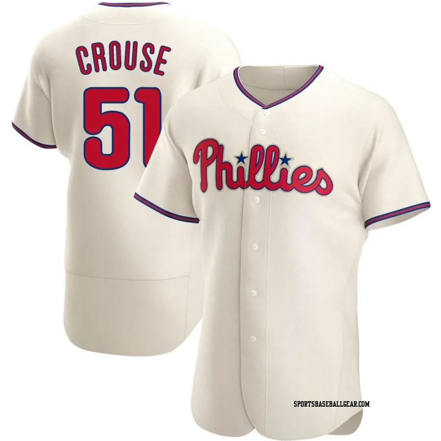 Hans Crouse Men's Philadelphia Phillies Cream Authentic Alternate Jersey