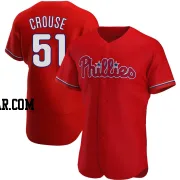 Hans Crouse Men's Philadelphia Phillies Red Authentic Alternate Jersey