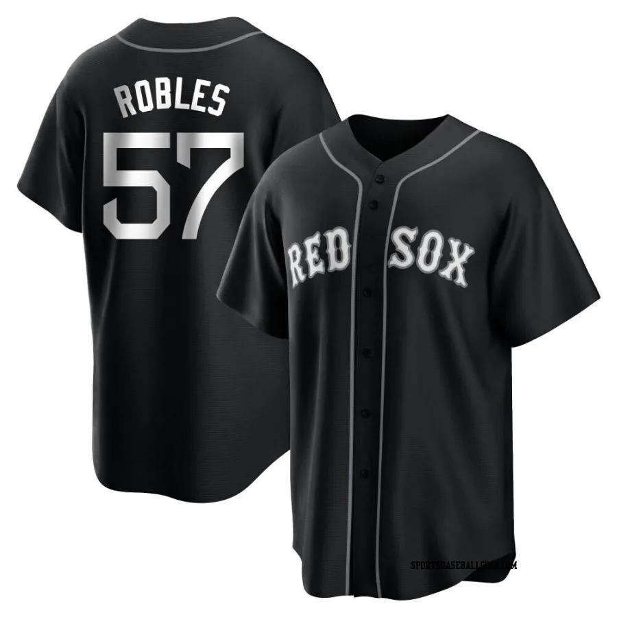 Hansel Robles Men's Boston Red Sox Black/White Replica Jersey