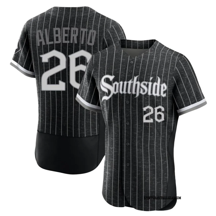 Hanser Alberto Men's Chicago White Sox Black Authentic 2021 City Connect Jersey