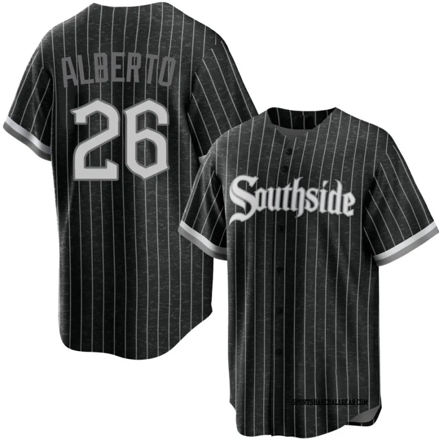 Hanser Alberto Men's Chicago White Sox Black Replica 2021 City Connect Jersey