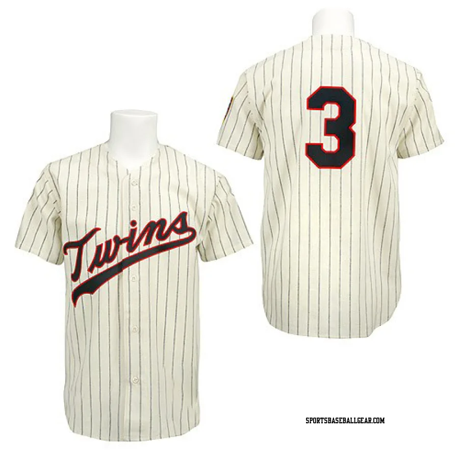 Harmon Killebrew Men's Minnesota Twins Cream/Black Replica Strip Throwback Jersey