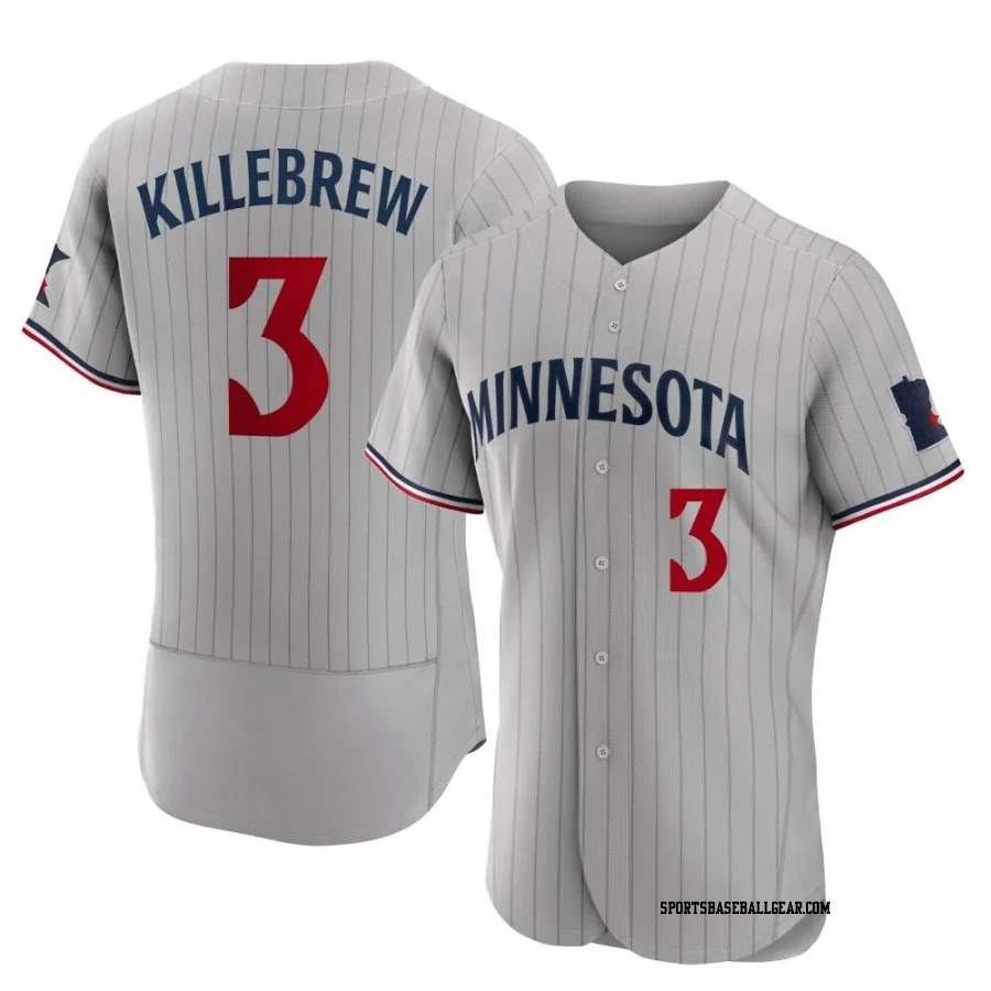 Harmon Killebrew Men's Minnesota Twins Gray Authentic Road Jersey