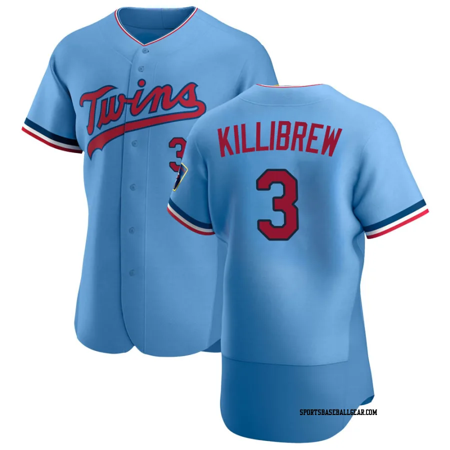 Harmon Killibrew Men's Minnesota Twins Light Blue Authentic Alternate Jersey