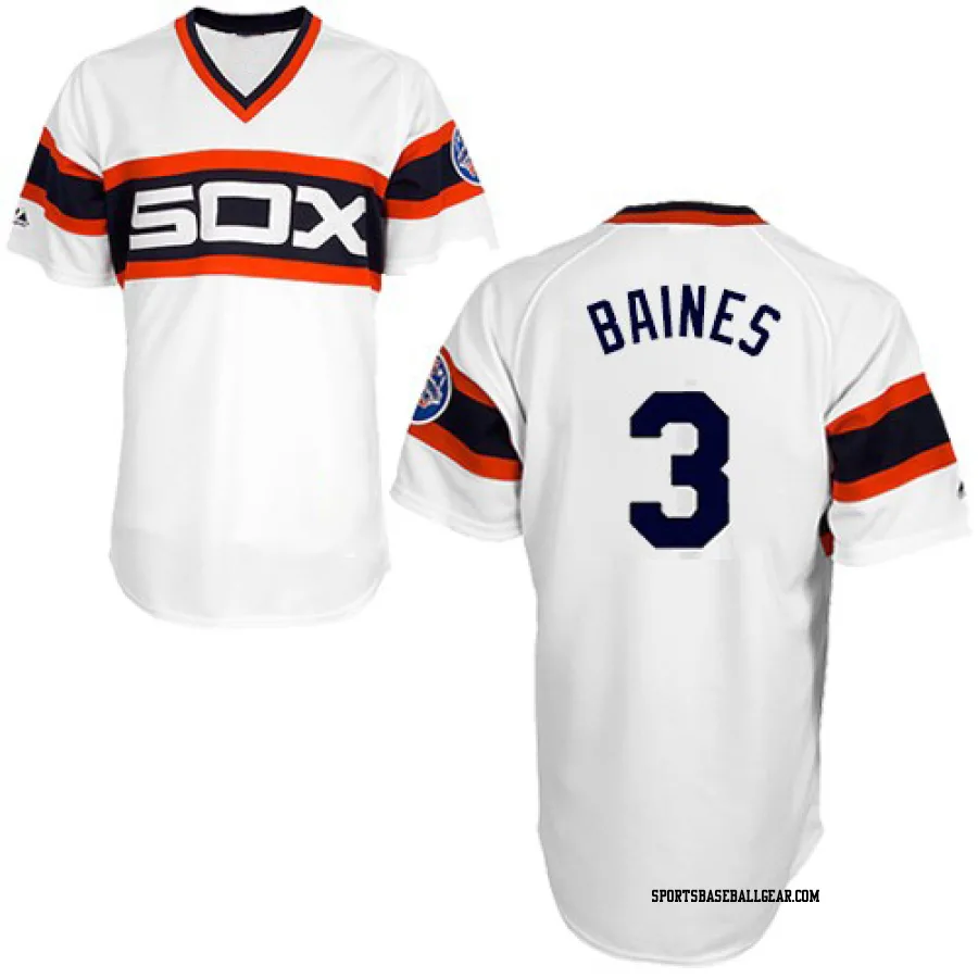 Harold Baines Men's Chicago White Sox White Authentic Throwback Jersey