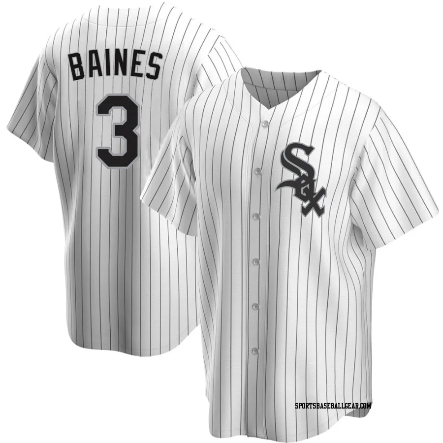 Harold Baines Men's Chicago White Sox White Replica Home Jersey