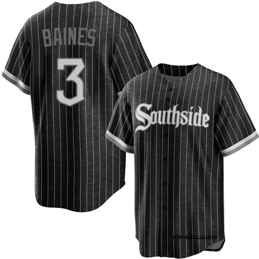 Harold Baines Youth Chicago White Sox Black Replica 2021 City Connect Jersey