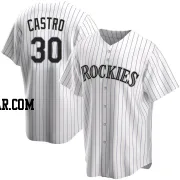 Harold Castro Men's Colorado Rockies White Replica Home Jersey