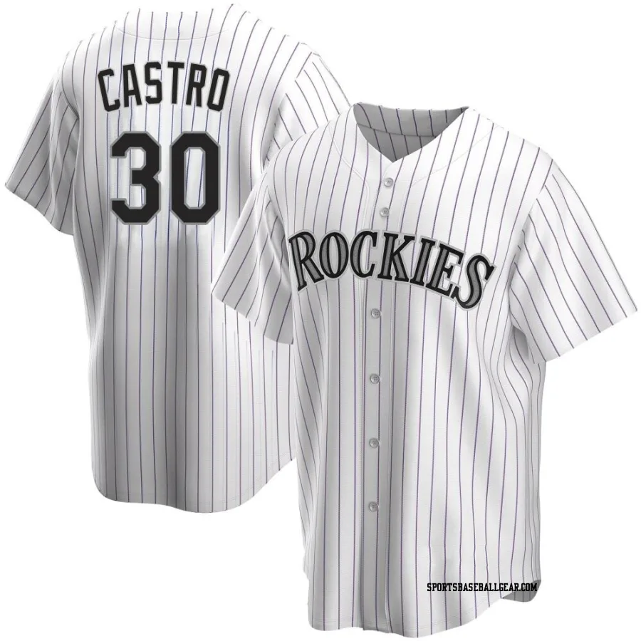 Harold Castro Men's Colorado Rockies White Replica Home Jersey