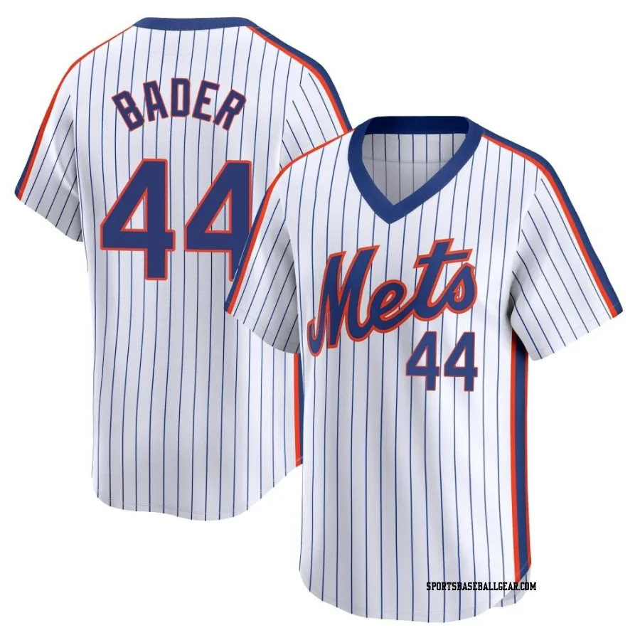 Harrison Bader Men's New York Mets White Limited Cooperstown Collection Jersey