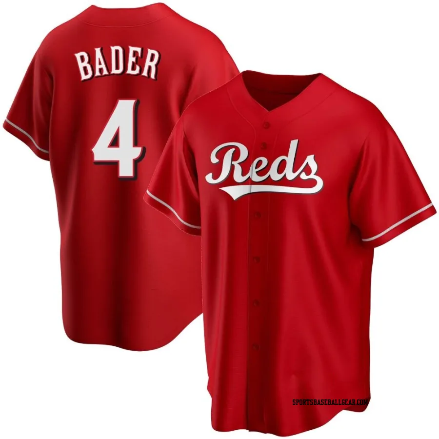 Harrison Bader Youth Cincinnati Reds Red Replica Alternate Jersey