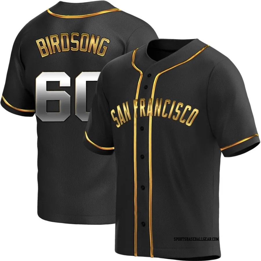 Hayden Birdsong Youth San Francisco Giants Black Golden Replica Alternate Jersey