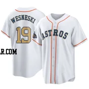 Hayden Wesneski Men's Houston Astros Gold Replica White 2023 Collection Jersey