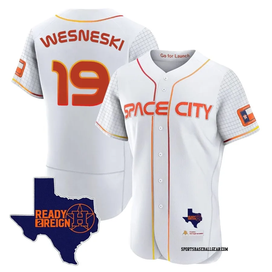 Hayden Wesneski Men's Houston Astros White Authentic 2023 Space City Ready 2 Reign Flex Base Jersey