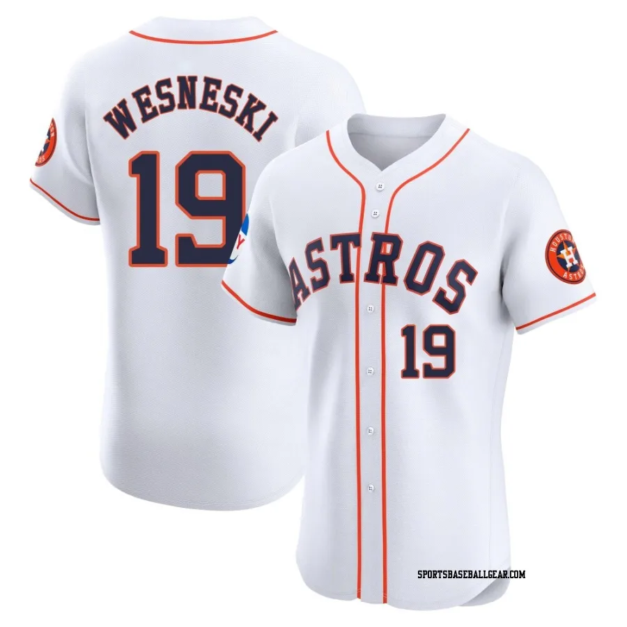 Hayden Wesneski Men's Houston Astros White Elite Home Patch Jersey