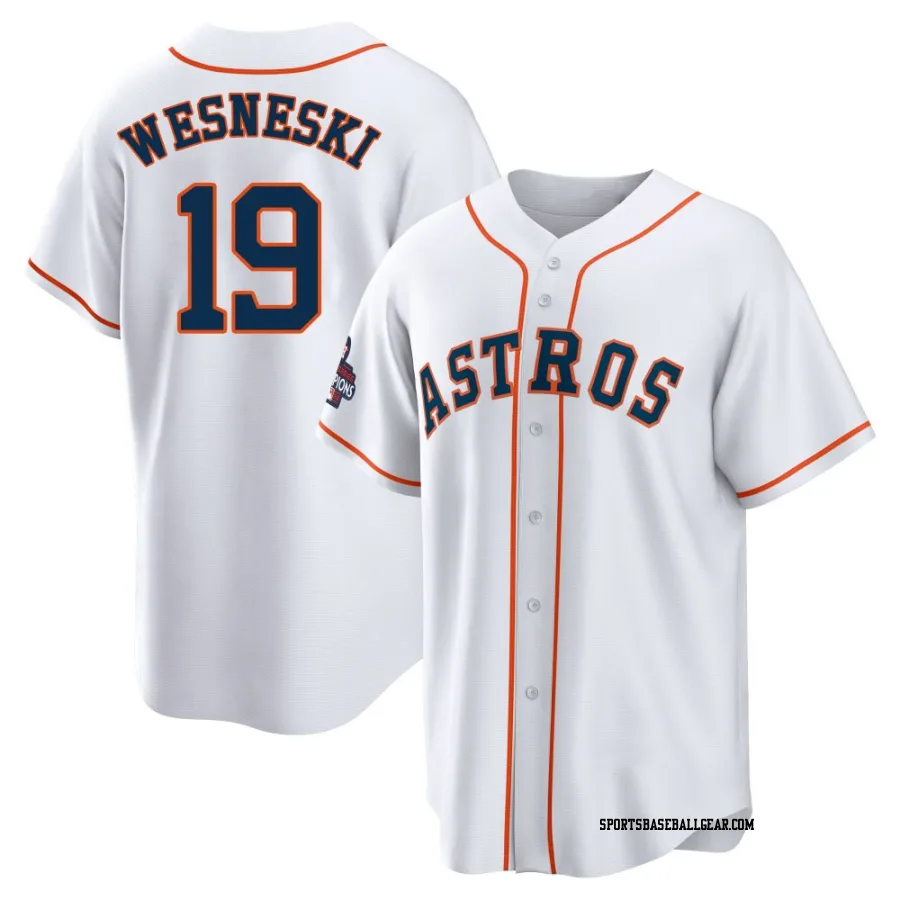 Hayden Wesneski Youth Houston Astros White Replica 2022 World Series Champions Home Jersey