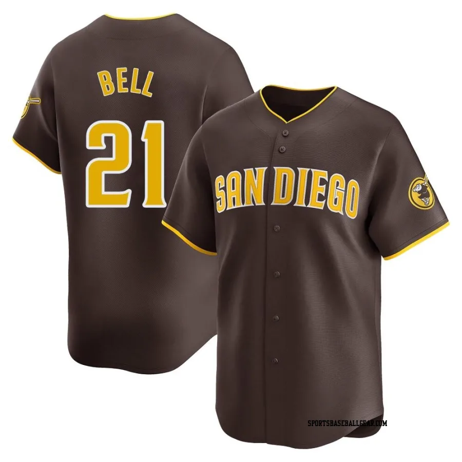 Heath Bell Men's San Diego Padres Brown Limited Away Jersey