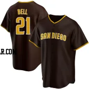 Heath Bell Men's San Diego Padres Brown Replica Road Jersey