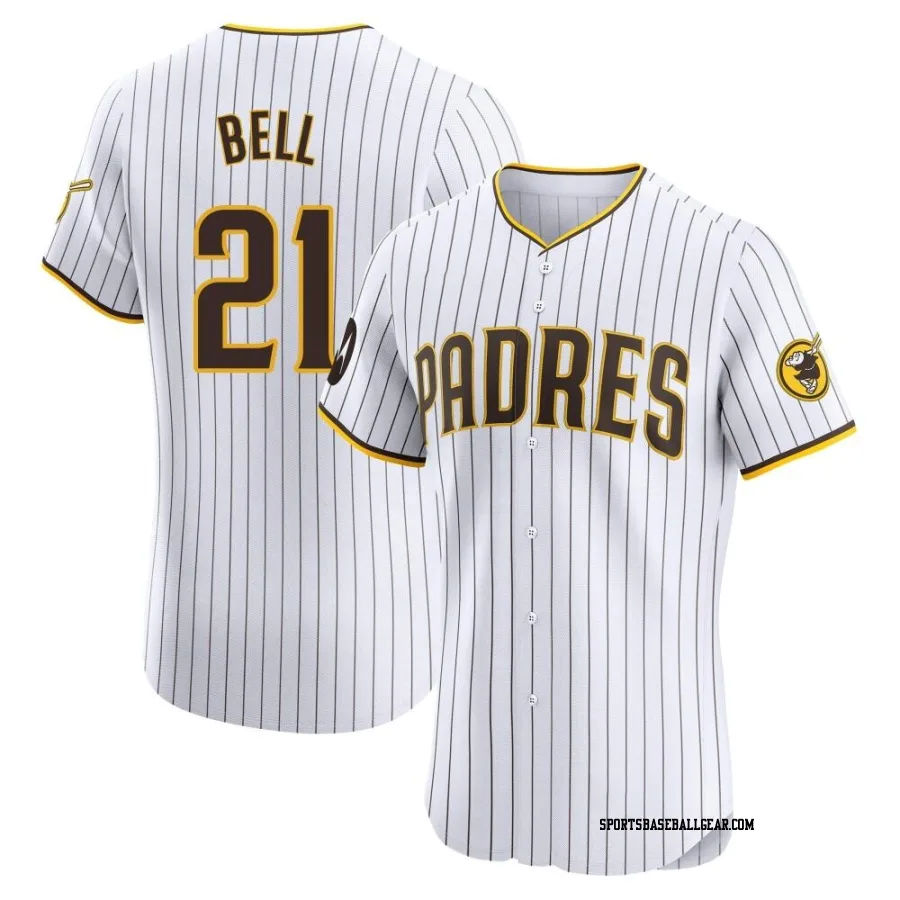 Heath Bell Men's San Diego Padres White Elite Home Patch Jersey