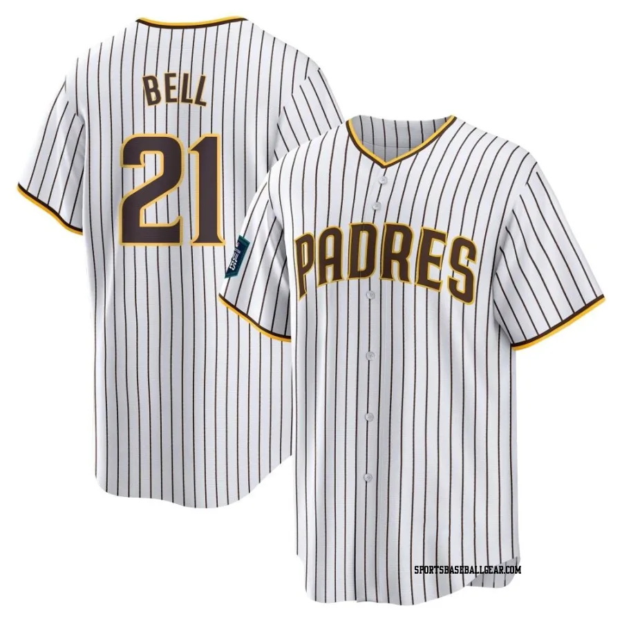 Heath Bell Men's San Diego Padres White Replica 2024 World Tour Seoul Series Home Jersey