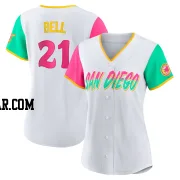 Heath Bell Women's San Diego Padres White Replica 2022 City Connect Jersey