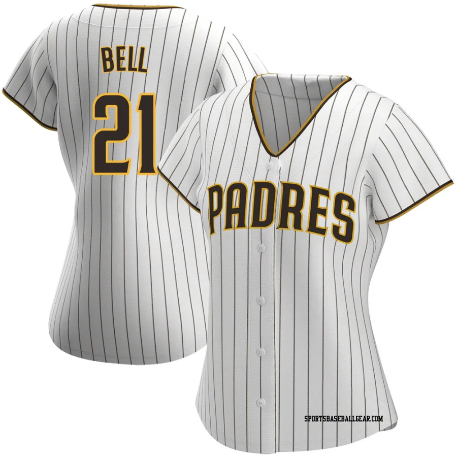 Heath Bell Women's San Diego Padres White/Brown Authentic Home Jersey