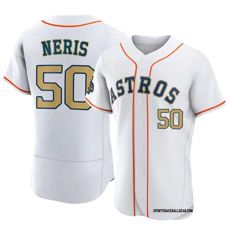 Hector Neris Men's Houston Astros Gold Authentic White 2023 Collection Jersey