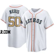 Hector Neris Men's Houston Astros Gold Replica White 2023 Collection Jersey