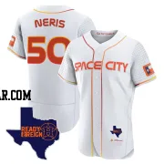 Hector Neris Men's Houston Astros White Authentic 2023 Space City Ready 2 Reign Flex Base Jersey