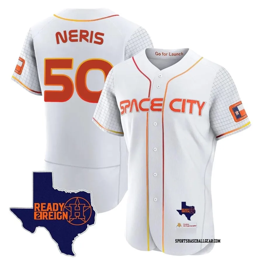 Hector Neris Men's Houston Astros White Authentic 2023 Space City Ready 2 Reign Flex Base Jersey