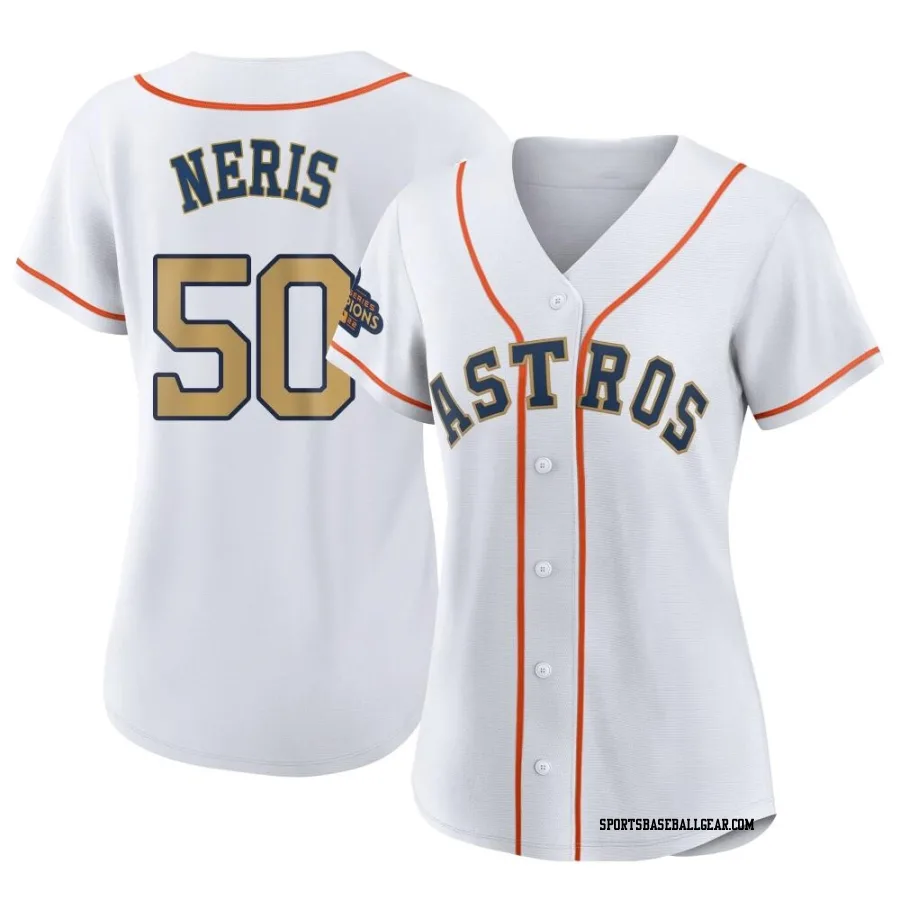 Hector Neris Women's Houston Astros Gold Authentic White 2023 Collection Jersey