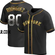 Hector Rodriguez Men's New York Mets Black Golden Replica Alternate Jersey