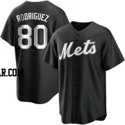 Hector Rodriguez Men's New York Mets Black/White Replica Jersey