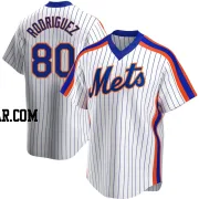 Hector Rodriguez Men's New York Mets White Replica Home Cooperstown Collection Jersey