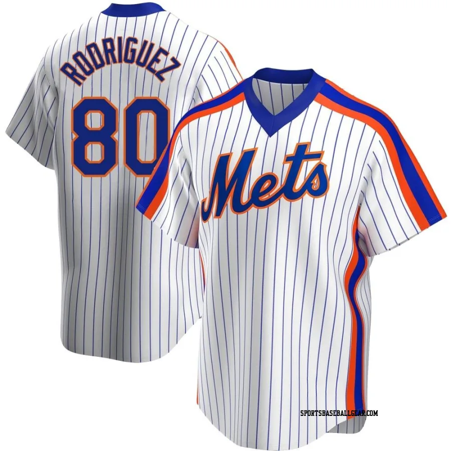 Hector Rodriguez Men's New York Mets White Replica Home Cooperstown Collection Jersey