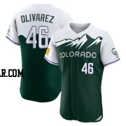 Helcris Olivarez Men's Colorado Rockies Green Authentic 2022 City Connect Jersey