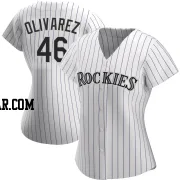 Helcris Olivarez Women's Colorado Rockies White Authentic Home Jersey