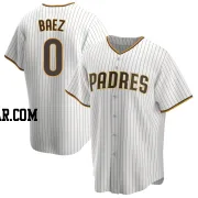 Henry Baez Men's San Diego Padres White/Brown Replica Home Jersey