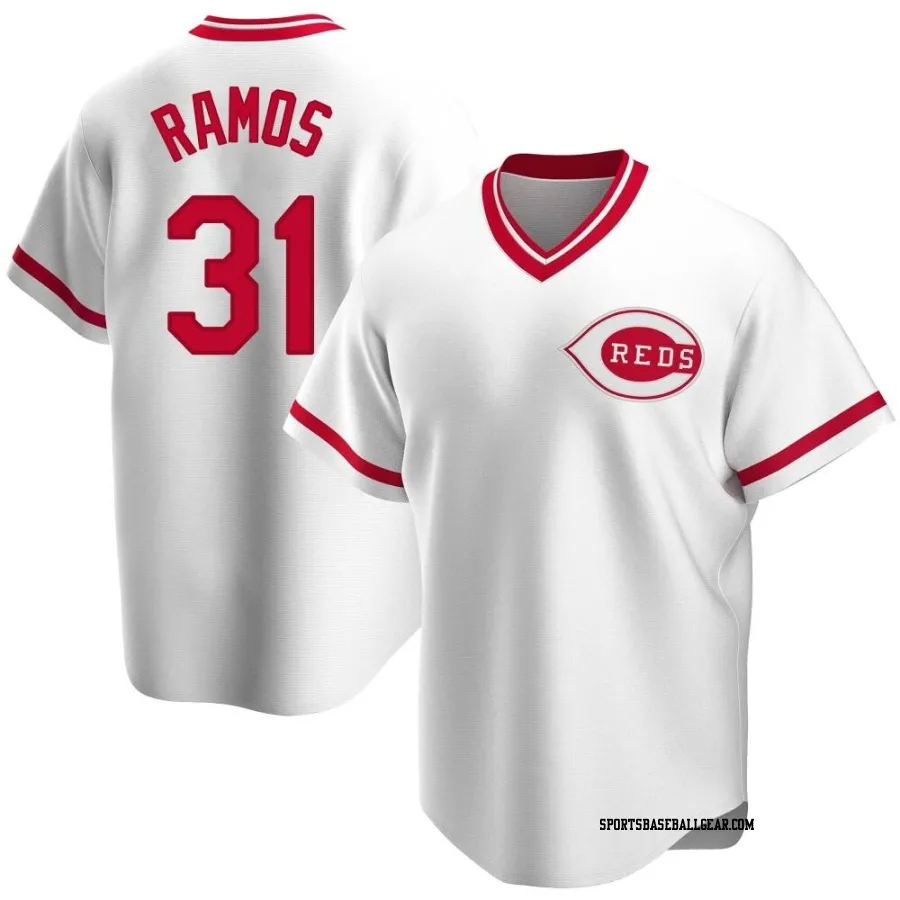 Henry Ramos Men's Cincinnati Reds White Replica Home Cooperstown Collection Jersey